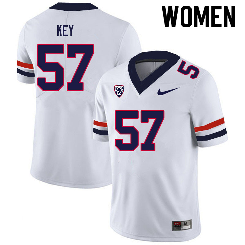 Women #57 Shontrail Key Arizona Wildcats College Football Jerseys Sale-White - Click Image to Close